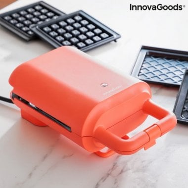 2-in-1 Waffle and Sandwich Maker with Recipes Wafflicher InnovaGoods 1