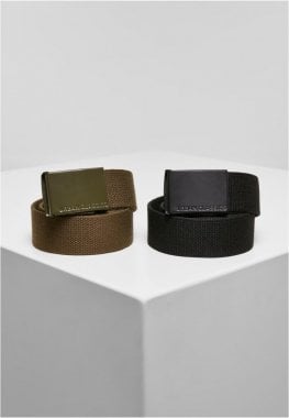 Colored Buckle Canvas Belt 2-Pack 10