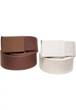 Colored Buckle Canvas Belt 2-Pack 13
