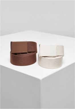 Colored Buckle Canvas Belt 2-Pack 18