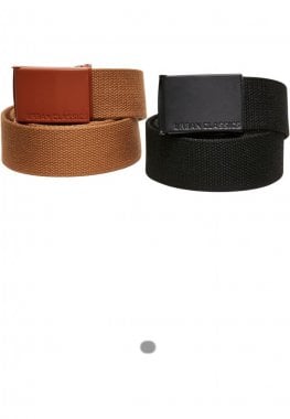 Colored Buckle Canvas Belt 2-Pack 21