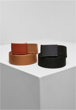 Colored Buckle Canvas Belt 2-Pack 26