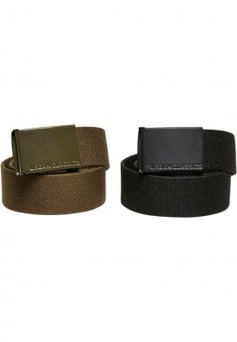 Colored Buckle Canvas Belt 2-Pack 5