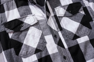 Short-sleeved flannel shirt checkered black/white 3