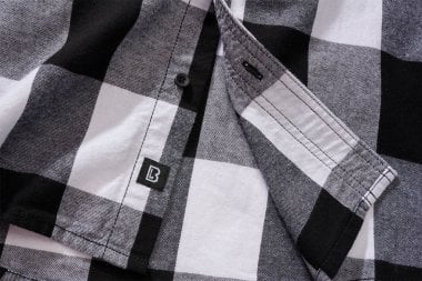 Short-sleeved flannel shirt checkered black/white 5