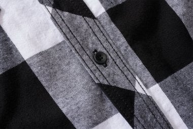 Short-sleeved flannel shirt checkered black/white 6