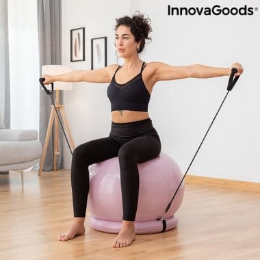Yoga Ball with Stability Ring and Resistance Bands Ashtanball InnovaGoods 1