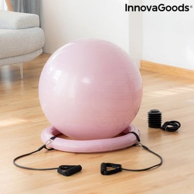 Yoga Ball with Stability Ring and Resistance Bands Ashtanball InnovaGoods 2