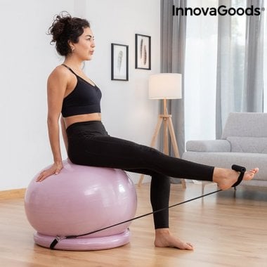 Yoga Ball with Stability Ring and Resistance Bands Ashtanball InnovaGoods 3