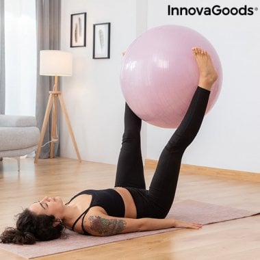 Yoga Ball with Stability Ring and Resistance Bands Ashtanball InnovaGoods 5