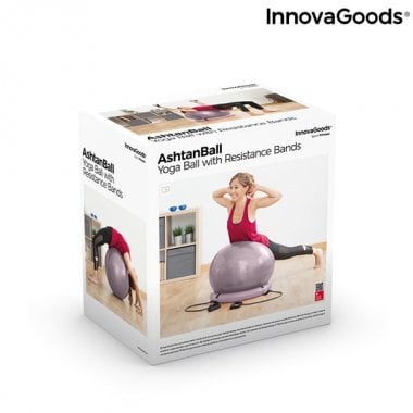 Yoga Ball with Stability Ring and Resistance Bands Ashtanball InnovaGoods 9