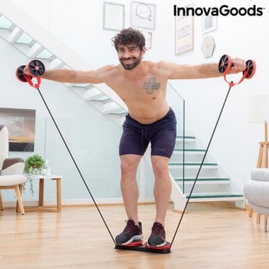 Abdominal Roller with Rotating Discs, Elastic Bands and Exercise Guide Twabanarm InnovaGoods 1