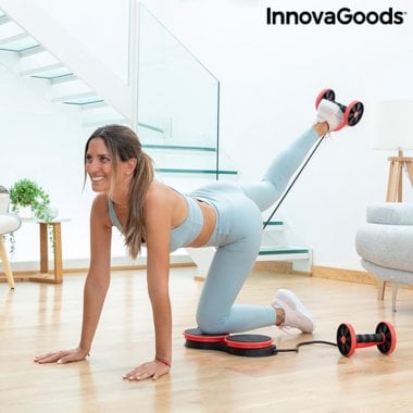 Abdominal Roller with Rotating Discs, Elastic Bands and Exercise Guide Twabanarm InnovaGoods 2