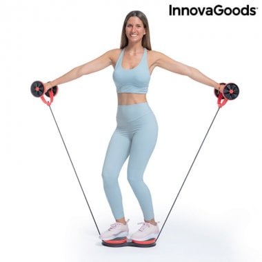 Abdominal Roller with Rotating Discs, Elastic Bands and Exercise Guide Twabanarm InnovaGoods 8