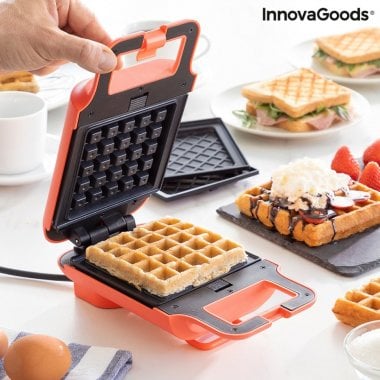 2-in-1 Waffle and Sandwich Maker with Recipes Wafflicher InnovaGoods 3