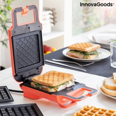2-in-1 Waffle and Sandwich Maker with Recipes Wafflicher InnovaGoods 4