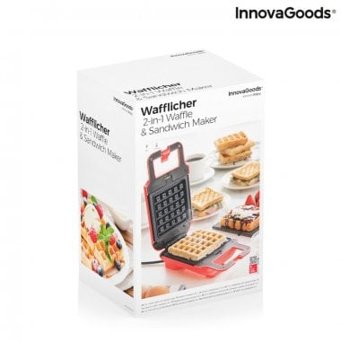 2-in-1 Waffle and Sandwich Maker with Recipes Wafflicher InnovaGoods 14