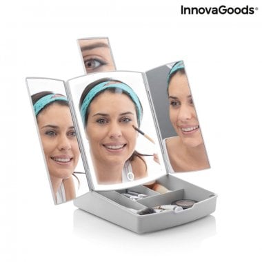 3-In-1 Folding LED Mirror with Make-up Organiser Panomir InnovaGoods 7