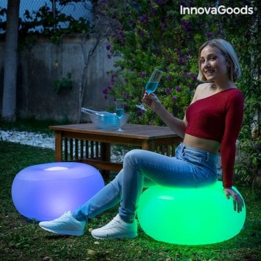Inflatable Seat with Multicolour LED and Remote Control Pulight InnovaGoods 1