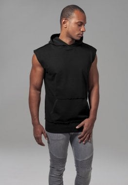 Sleeveless hoodie with wrap over