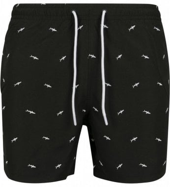 Swim shorts with embroidered sharks 1