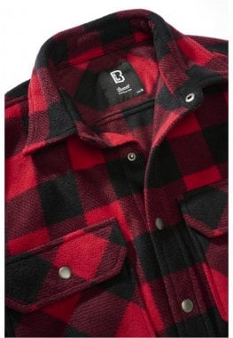 Lumber shirt jacket in fleece - red/black 4