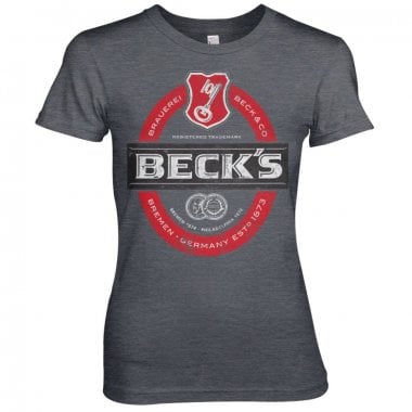 Beck's Beer Washed Label Logo Pige T-shirt 1