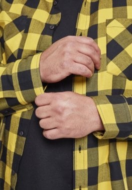Flannel shirt black/yellow 107