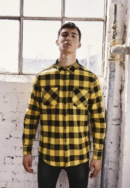 Flannel shirt black/yellow 115