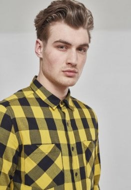 Flannel shirt black/yellow 119