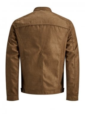 Cognac colored biker jacket men 2