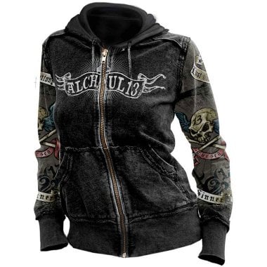 Cursed Alchemy zip hoodie fram