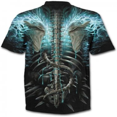 Flaming spine t-shirt -bak