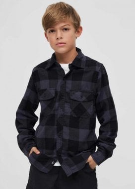 Flannel shirt children black/gray
