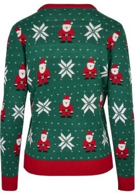 Green Christmas sweater with elves lady 14
