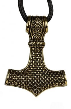 Golden Thor's hammer necklace 1