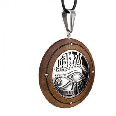 "Eye of Horus" wooden pendant necklace 1
