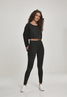 High leggings with checkered pond hole