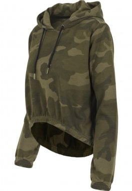 Ladies Camo Cropped Hoody oliv