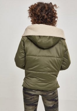 Ladies sherpa hooded jacket back