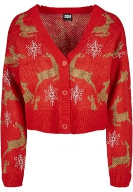 Christmas cardigan with snowflakes and Christmas reindeer oversize lady