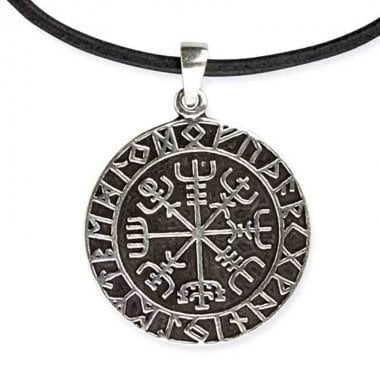 Viking compass necklace 925 silver