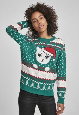 Kitty Christmas sweater lady 3