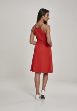 Dress with narrow straps behind