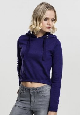 Short hooded sweater purple