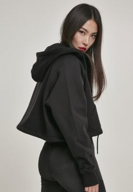 Short hoodie in oversize model lady black