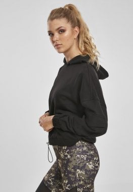 Short hoodie with arm pocket lady