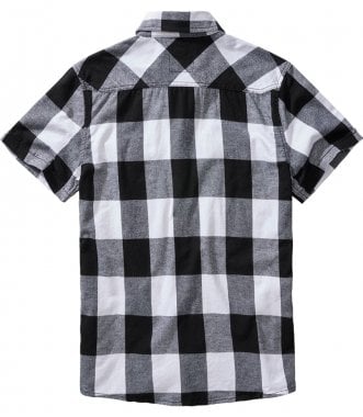 Short-sleeved flannel shirt checkered black/white 2