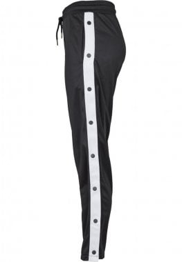 Black trousers with white stripe and buttons for women 9