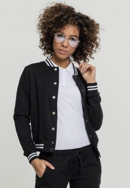 Black college jacket lady 1